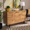 Baxton Studio Radley Modern and Contemporary Transitional Oak Brown Finished Wood 3-Drawer Sideboard Buffet 189-11747-ZORO